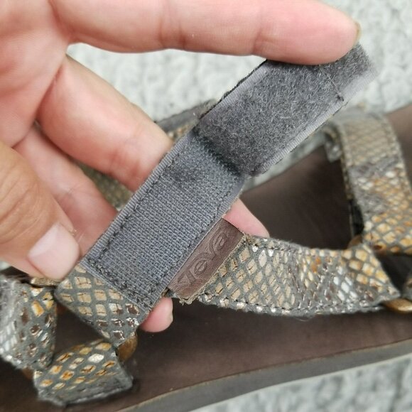 Teva Shoes Womens 7 Eiffel Tower Snakeskin Print Sport Strappy Sandals *Read* - Picture 7 of 7